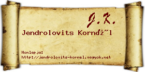 Jendrolovits Kornél névjegykártya